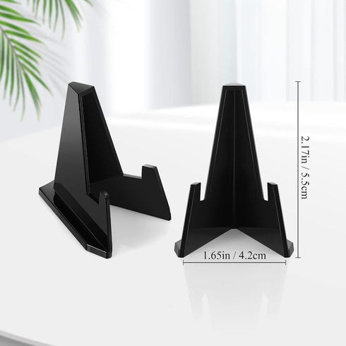12 Packs Easel Stands Mini Coin Display Stand 2.17 x 1.65 Inch Easel Holder Card Stand for Display Black Display Stand for Collectibles Plastic Pl...