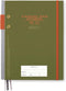 DesignWorks Ink Standard Issue Army Green and Chili Planner Notebook No. 3 Journal with 192 Lined Pages, Elastic Closure, Pen Holder, and 3 Ribbon...