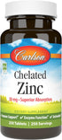 Carlson - Chelated Zinc, 30 mg, Chelated Zinc Supplement, Zinc Glycinate Chelate, Superior Absorption, Immune Support & Enzyme Function, Zinc Tabl...