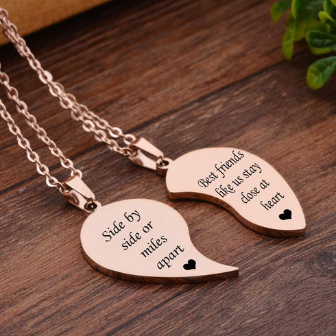 MJartoria BFF Necklace for 2-Valentines Heart Matching Necklace Best Friends Pendant Friendship Necklace Set of 2 Birthday Gifts...