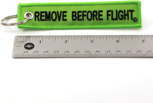 Remove Before Flight Keychain - Lime Green - 5pcs...