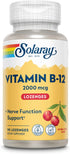 SOLARAY Vitamin B-12 2000 mcg No Sugar, Natural Cherry Flavor Healthy Energy & Red Blood Cell Support 90 Lozenges...