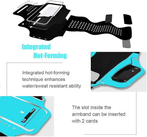 Phone Armband for Running Armband Cell Phone Holder for iPhone 16 16e 15 14 13 12 11 Pro MAX XS XR X Plus Mini Galaxy,Fingerprint Touch ID&Key Poc...