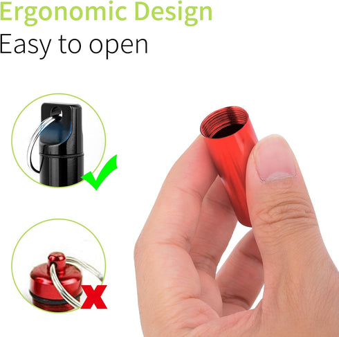 3Pcs Portable Keychain Pill Holder,Waterproof Pill Organizer,Aluminium Mini Pill Box Travel,Small Pill Holder with Keychain for Emergency & Nitrog...