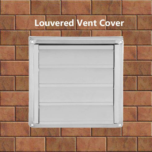 Hoponew Vent Cover Louvered Dryer Air Vent Cap Stainless Steel External Wall Air Vent Square Extractor Fan Outlet Weather Proof Pest Guard Exhaust Outlet