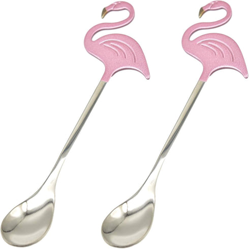 Maydahui 2PCS Flamingo Spoons 5.1 inch Animal Spoon18/10?304?Stainless Steel Dessert Coffee Stirring Spoon Teaspoon Tableware Kitchen Tools...