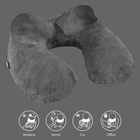 UROPHYLLA Inflatable Travel Pillow, Soft Velvet Inflatable Neck Pillow for Traveling, Airplanes, Train, Car, Office with Compact Bag, Breathable W...