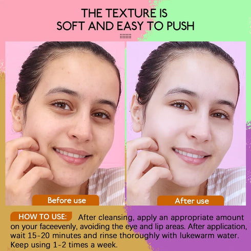LIYALAN Face Clay Mask Set(1.76 oz/4 pack),Christmas Gifts for Women,Matcha Facial Mud Mask, Eggplant Rose Face Mask Skin Care, Turmeric Acne Faci...