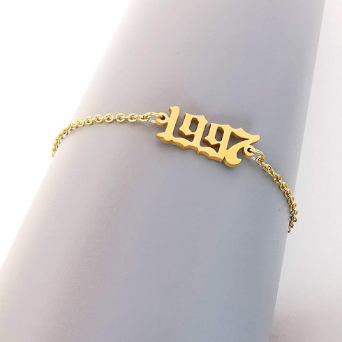 CSIYANJRY99 Birth Year Ankle Bracelets for Women,14K Gold Plated Birth Year Number Anklets Adjustable Chain Beach Foot Ankle Bracelets for Women B...