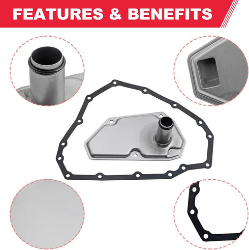 RE0F11A JF015E Transmission Filter Oil Pan Gasket Kit Fits for 2012-2019 Nissan Versa Sentra Versa Note Replaces# 33010-JF015 31726-28X0A 31726-3J...