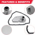 RE0F11A JF015E Transmission Filter Oil Pan Gasket Kit Fits for 2012-2019 Nissan Versa Sentra Versa Note Replaces# 33010-JF015 31726-28X0A 31726-3J...