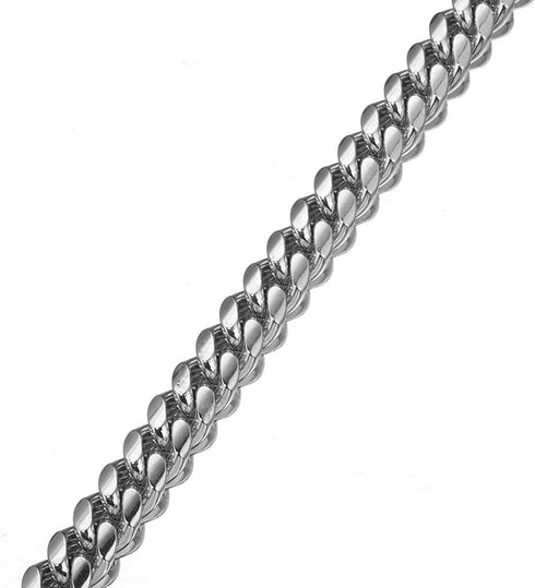 Heavy Duty Pet Collar, Wide 12/15/18mm Silver Dog Chain, Cuban Curb Link Dog Collar, Strong Stainless Steel Metal Chain for Dog - Shepherd Dog, La...