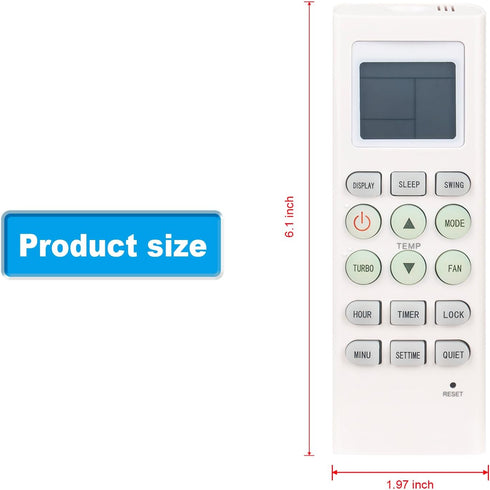 KKG9A-C1 KKG9B-C2 Replace AC Remote Control Compatible with Mirage/Agratto/Changhong Air Conditioner...