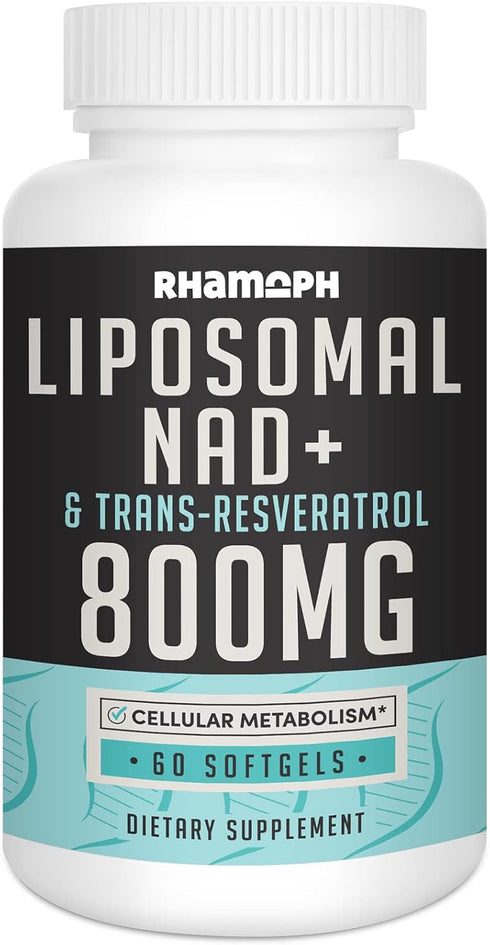 Liposomal NAD+ 800 mg with Trans-Resveratrol 300 mg, Max Absorption, Actual NAD+ Boosting Supplement for Healthy Aging, Cellular Energy, DNA Repai...