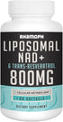 Liposomal NAD+ 800 mg with Trans-Resveratrol 300 mg, Max Absorption, Actual NAD+ Boosting Supplement for Healthy Aging, Cellular Energy, DNA Repai...