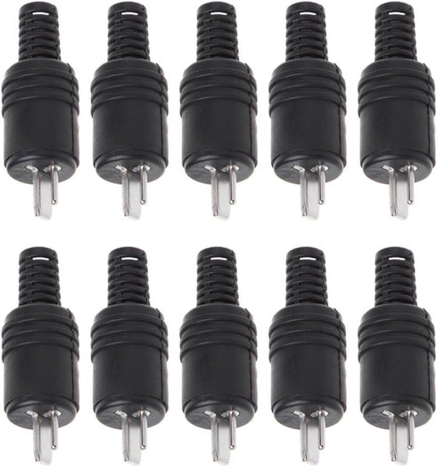 10PCS Male HiFi Speaker Tools Power Signal Black Adapter Accessories DIN Plug Screw Terminals 2 Pin Connector Black Abs+Metal Black Abs+Metal, As ...