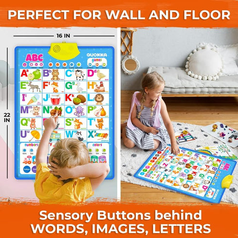 QUOKKA Educational Toys for Kids 5-7 Year Old - Vertical ABC Learning Wall Chart for Toddlers Age 3 4 6+ - Interactive Speech Therapy Poster Boy G...