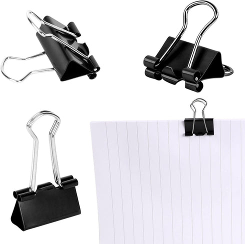 JANYUN Mini Binder Clips, 150Pcs15 mm /0.6 Inch Small Paper Clamps Metal Clips for Office School Home Supplies (Black)...