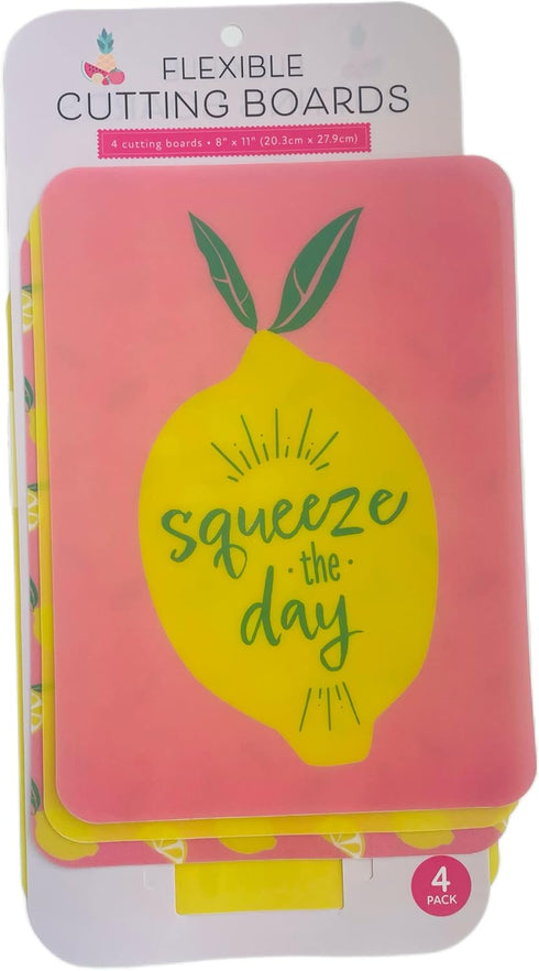 FLEXIBLE CUTTING BOARDS SET OF 4 (SQUEEZE THE DAY)...