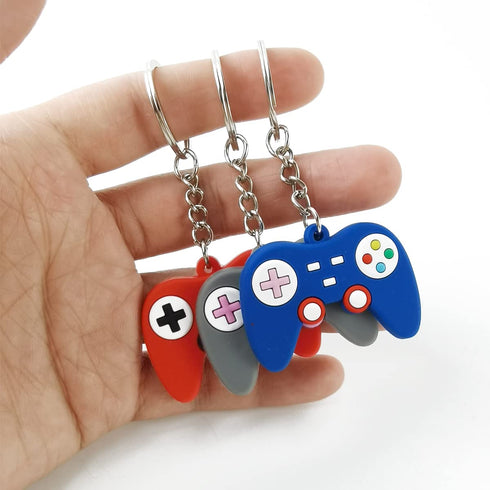 NSBELL 24PCS Video Game Controller Keychains in 6 Colors Video Game Party Controller Handle Key Ring Game Controller Keychain for Video Game Party...
