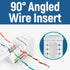 Everest Media Solutions 90° Angled CAT6/5e Keystone Jack in White - Slim Profile RJ45 Female Connector - Compatible with 90° Angled Speed Terminat...