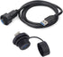 PENGLIN Waterproof USB 3.0 Cable, USB Male to Female Panel Mount Connector with USB Male to Male Extension Cable, USB3.0 Connector Set(Type A Fema...