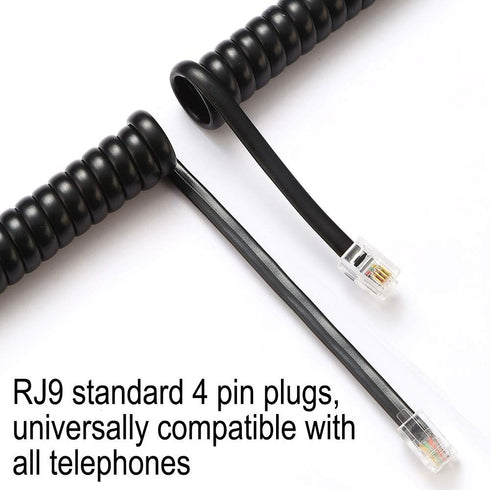 Black 2 Pack Universally Compatible Phone Cord...