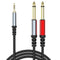4.9/1.5M 3.5mm 1/8" TRS to Dual 6.35mm 1/4" TS Mono Y-Cable Splitter Cord with Zinc Alloy Housing for iPhone, iPod, Laptop, CD Players, Power Ampl...