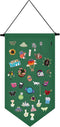 Kunyeah Wall Hanging Brooch Organizer Storage Case Colorful Canvas Pin Board Stand Enamel Pin Badge Hanging Holder Display Banner Earrings Collect...
