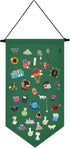Kunyeah Wall Hanging Brooch Organizer Storage Case Colorful Canvas Pin Board Stand Enamel Pin Badge Hanging Holder Display Banner Earrings Collect...