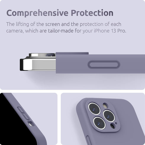 SURPHY Compatible with iPhone 13 Pro Case with Screen Protector, (Camera Protection & Soft Microfiber Lining) Liquid Silicone Phone Case 6.1 inch ...