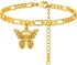 FindChic Butterfly Anklets for Women, 8.5'' to 10.5inch Dainty 18K Gold Plated Cute Charm Figaro Chain Ankle Bracelets Barefoot Jewelry...