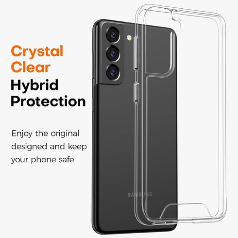 Rayboen for Samsung Galaxy S21 Plus Case with 2X Soft Screen Protector, Crystal Clear Hybrid Designed Protective Shockproof Slim Phone Cover for G...