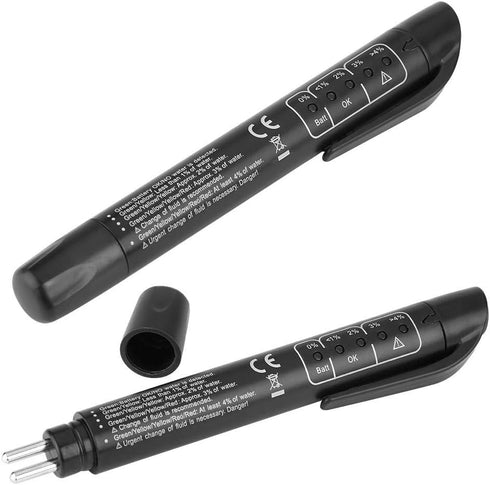 Brake Fluid Tester, Hydraulic Fluid Liquid Oil Analyzer with 5 LED Indicators Oil Quality Check Pen Auto Brake Diagnostic Testing Tool for DOT3 / ...