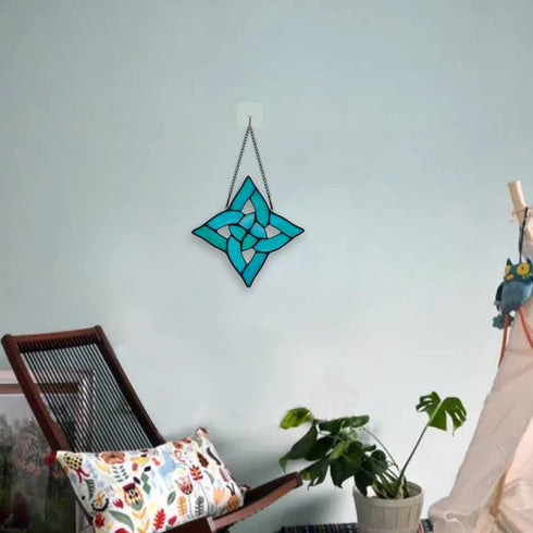 Celtic Trinity Knot Stained Glass Window Hanging Suncatcher Ornament,Irish Decoration Handmade Birthday Gifts for Women Parents Aunt Sister,St Pat...