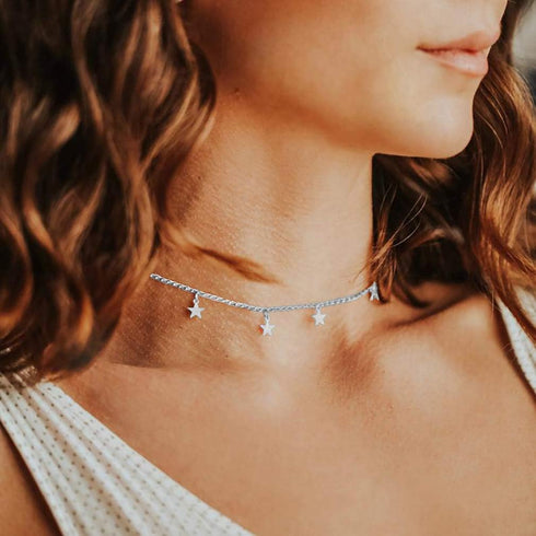 Star Necklace for Women Trendy Star Necklace Choker (Silver)...