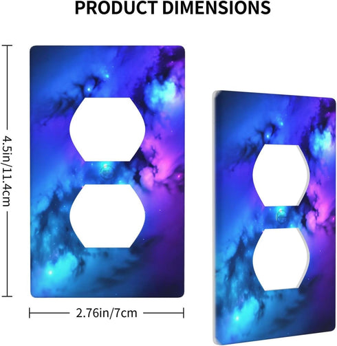 Galaxy Single Duplex Outlet Light Switch Plate Cover Decor Wall Plate Cover For Home Bedroom Kitchen Decorative 4.5 * 2.76 Inches Standard Size...