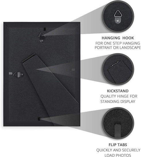 Langdon House 5x7 Picture Frames (Black, 12 Pack), Contemporary Frame Set, Wall Mount or Table Top, Prosperity Collection...