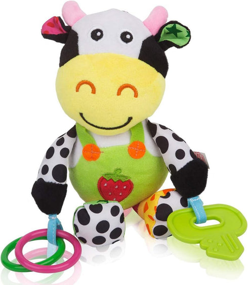 TOYANDONA Toddler Toys Puzzle Toys Infant Baby Toys Soft Newborn Crib Toys Plush Cow Early Development Stroller Car Toys for Infant, Newborn Birth...