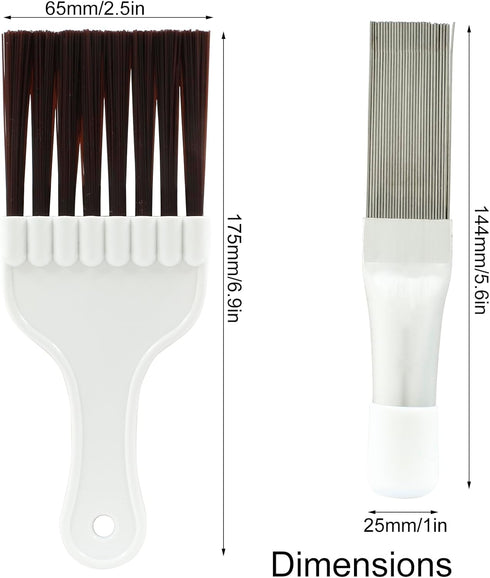 1 Set Air Conditioner Condenser Fin Cleaning Brush, 1Pc Stainless Steel AC Coil Fin Comb and 1Pc Refrigerator Fin Cleaner Whisk Brush...