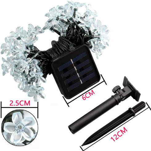 SEMILITS Outdoor Solar String Lights 50LED Flower Shaped Solar Fairy Lights for Christmas Garden Decoration White...