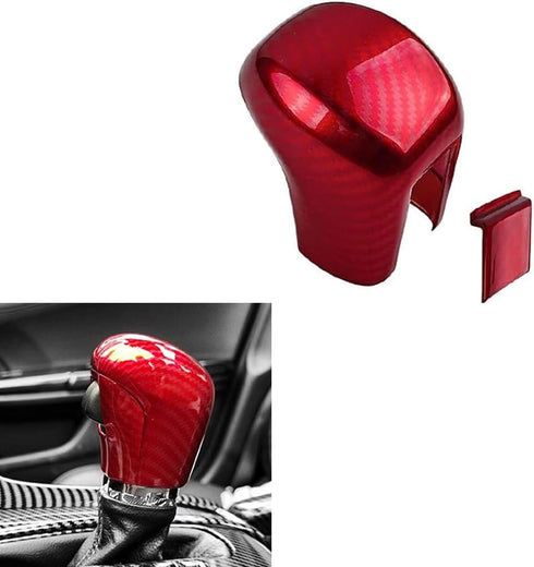 1 PC Car Central Control Gear Shift Head, Carbon Fiber Texture Decorated Transmission Shift Knob Cover, Patch Glossy Texture Tnterior Accessories,...