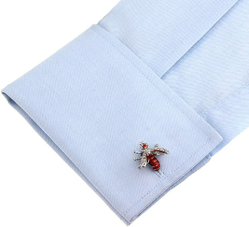 Hornet Wasp Bee Pair Cufflinks in a Presentation Gift Box & Polishing Cloth...