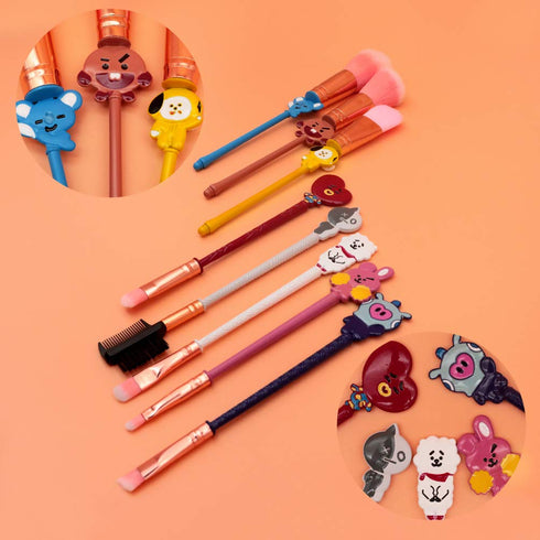 Makeup Brush Set w/Pouch Cosmetic Brushes With Sailor Moon Gems(KS-BTS)...