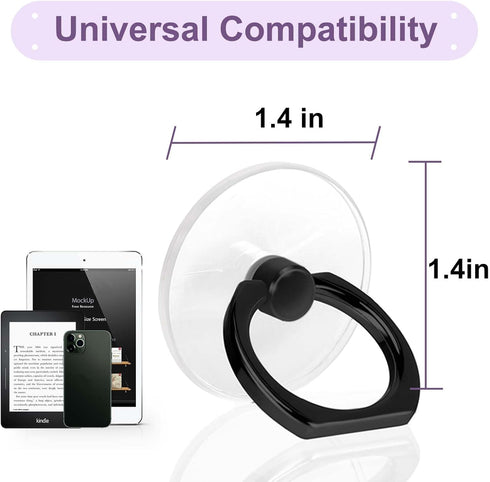 Cell Phone Ring Holder, Transparent Ring Holder 360°Rotation Finger Ring Stand, Clear Cell Phone Kickstand Compatible with Most of Phones, Tablet ...