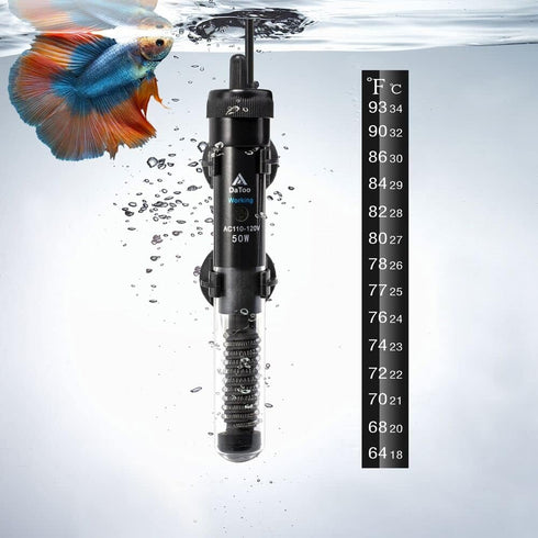 Aquarium Heater Adjustable 50W Submersible Fish Tank Heater with Electronic Chip Thermostat Suitable for Marine Saltwater and Freshwater...