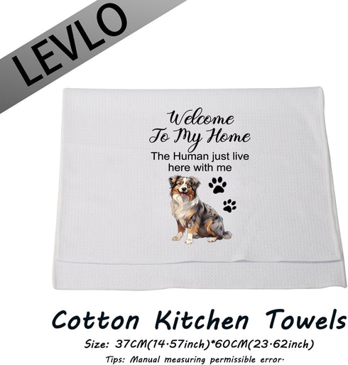 Australian Shepherd Lovers New Home Gift Welcome to My Home Kitchen Towel Australian Shepherd Owner Gift (Australian Shepherd-W)...