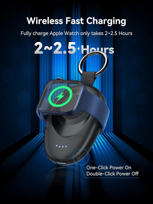 for Apple Watch Charger, Portable iWatch Charger Wireless Magnetic 1400mAh Power Bank Keychain Accessories Travel Car Charger for Apple Watch Seri...