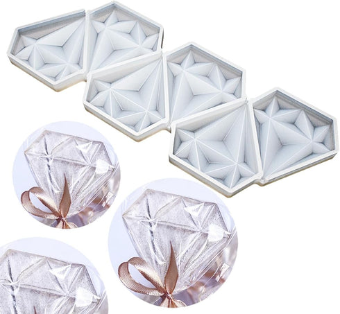 Cake Silicone Lollipop Molds Jelly and Candy Molds Cake Mold Variety Shapes Cake Decorating Form Silicone Bakeware 2PCS (H_Diamond)...