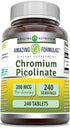 Amazing Formulas Chromium Picolinate Supplement | 200 Mcg Per Serving | Tablets | Non-GMO | Gluten Free | Made in USA (240 Count)...